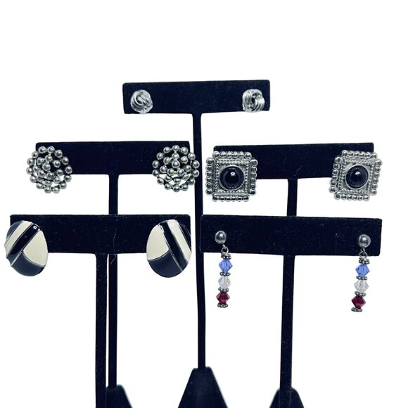 Unbranded Jewelry - Lot Of 5 Silver Tone Pierced Earrings (5616)